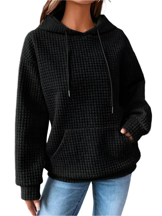 Women's casual hooded pullover in a light color, perfect for spring everyday wear