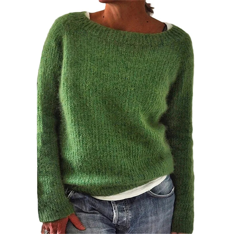 Everyday comfort: Women's casual knit pullover sweater with a relaxed fit and soft fabric