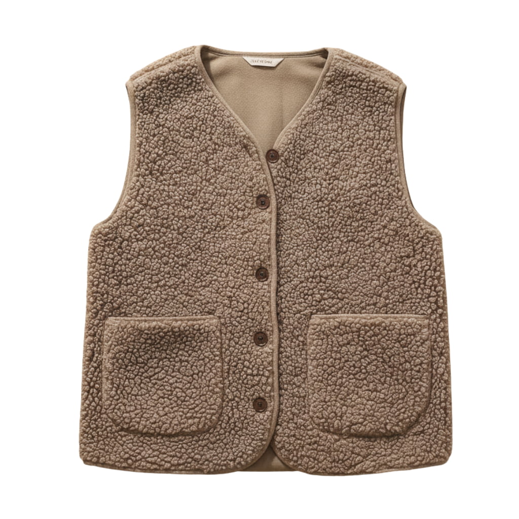 Fashionable women's vest, made with cozy sherpa, great for spring fashion