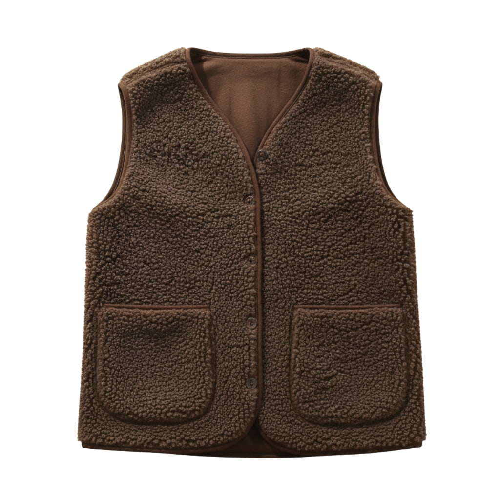 Practical and stylish women's sherpa vest, an essential for spring outerwear