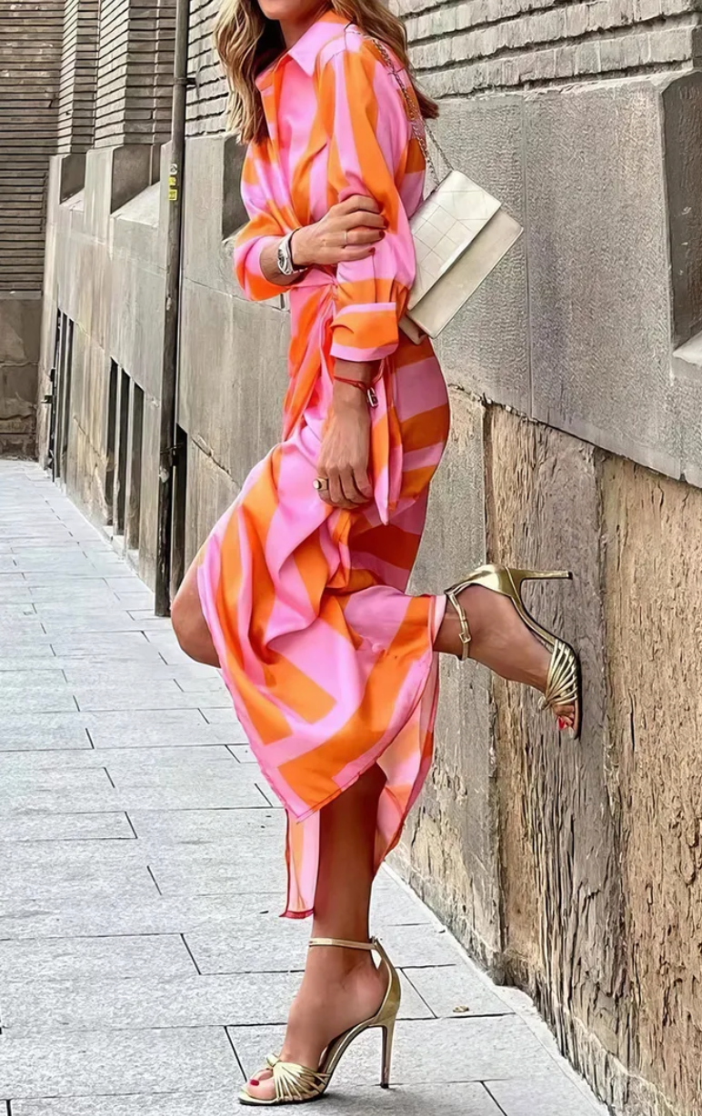 Effortlessly stylish women's printed wrap dress, a must-have for chic and comfortable fashion.