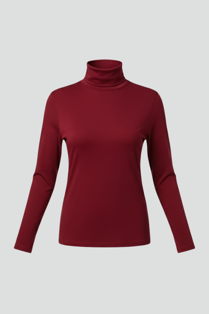 Women's chic turtleneck sweater, long sleeve, plain knit for effortless style & comfort.