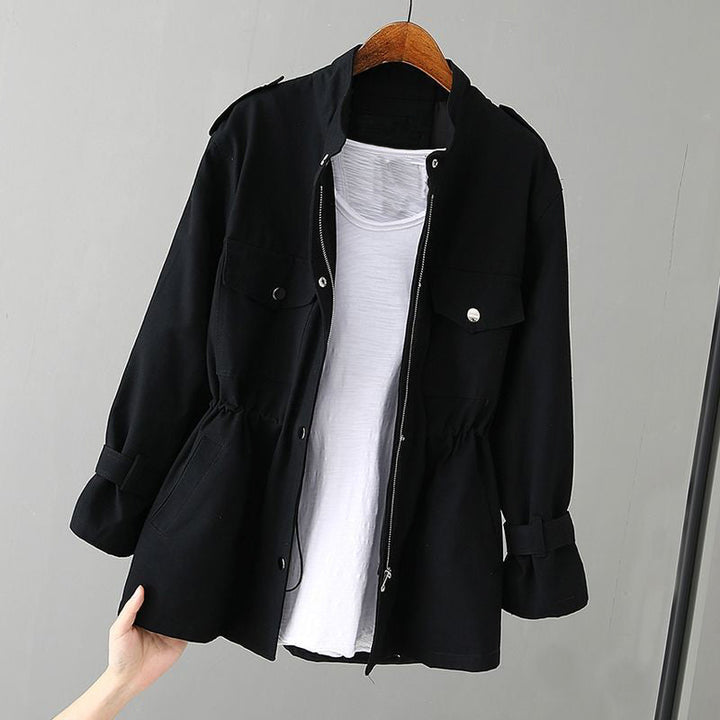Versatile women's everyday jacket, comfortable and fashionable with a front zipper and chic design.
