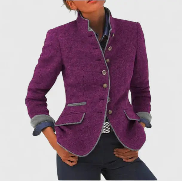Sophisticated women's blazer, an elegant ladies jacket for timeless fashion & office or casual looks.