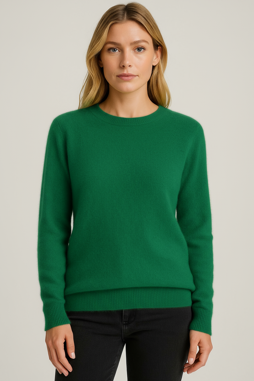 Comfortable women's knit crew neck top, ideal for everyday wear & classic style.