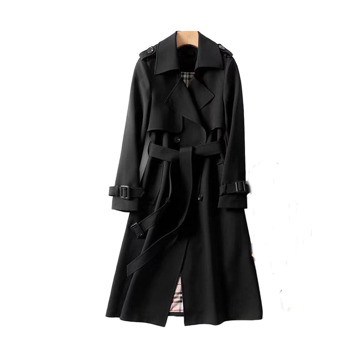 Elegant women's belted trench coat, a timeless and versatile piece of ladies fashion.