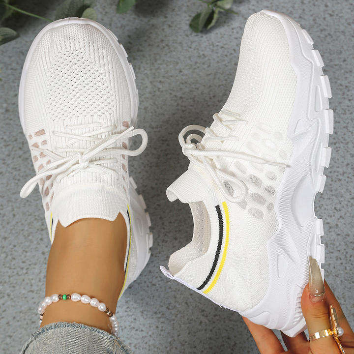Stylish women's casual orthopedic sneakers, shock-absorbing for comfortable walking & pain relief.