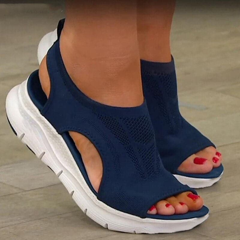 Women's comfortable beige open-toe sandals, ideal for spring and summer casual wear.