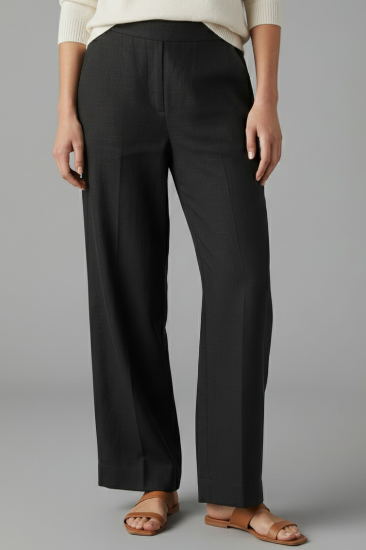 Full length women's straight leg trousers, ideal for comfortable casual or work wear.