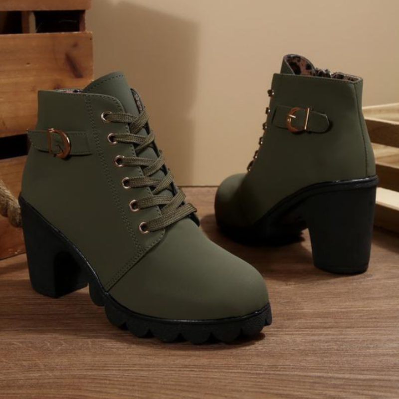 Stylish women's lace-up orthopedic boots, perfect for casual wear, offering arch support and all-day comfort.