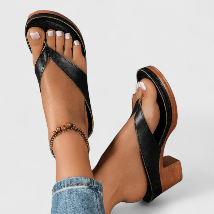 Women's comfortable orthopedic heels with arch support for all-day wear.