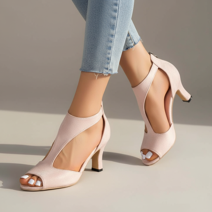 Women's comfortable orthopedic heels with arch support for all-day wear. Elegant dress shoes.