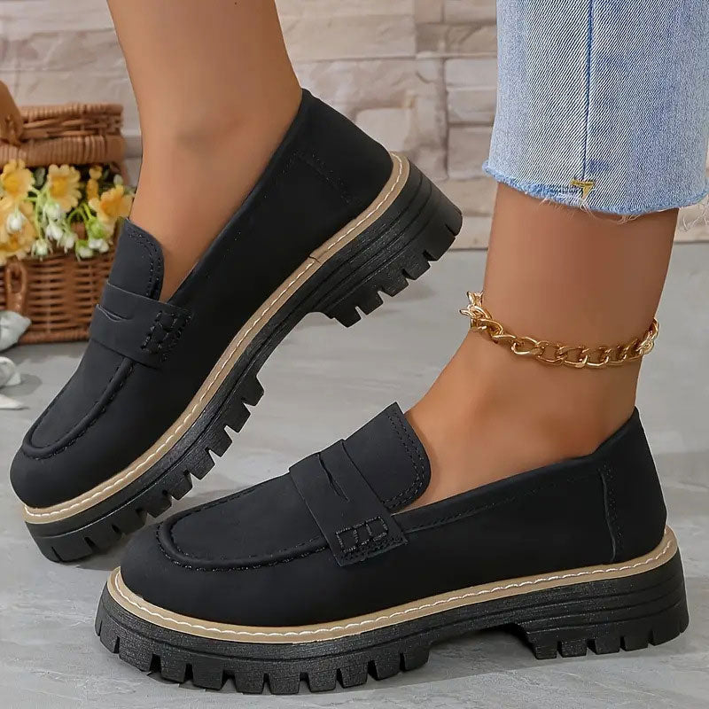 Easy slip-on women's orthopedic loafers offering cushioned arch support for ultimate comfort.