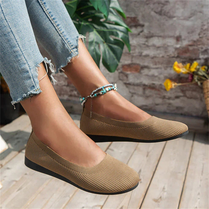 Light blue women's ballet flats, offering comfort for spring casual outfits