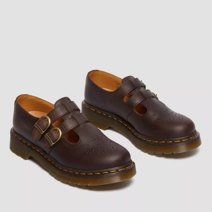 Stylish black double buckle Mary Janes, women's comfortable flats suitable for many occasions.