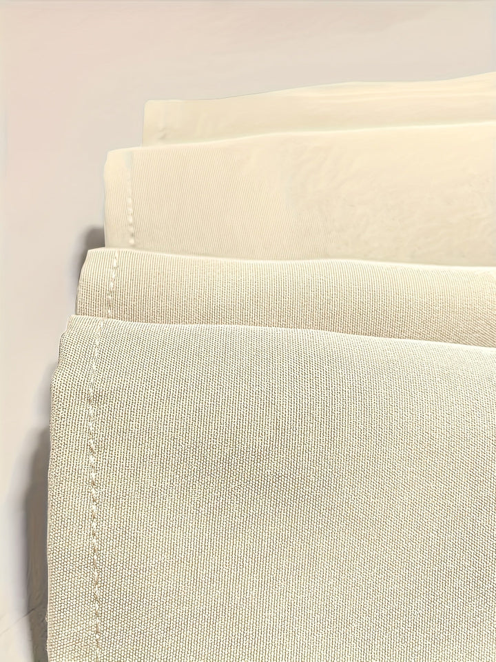 Detail of rounded neck & three-quarter sleeve on women's effortless comfort day dress.