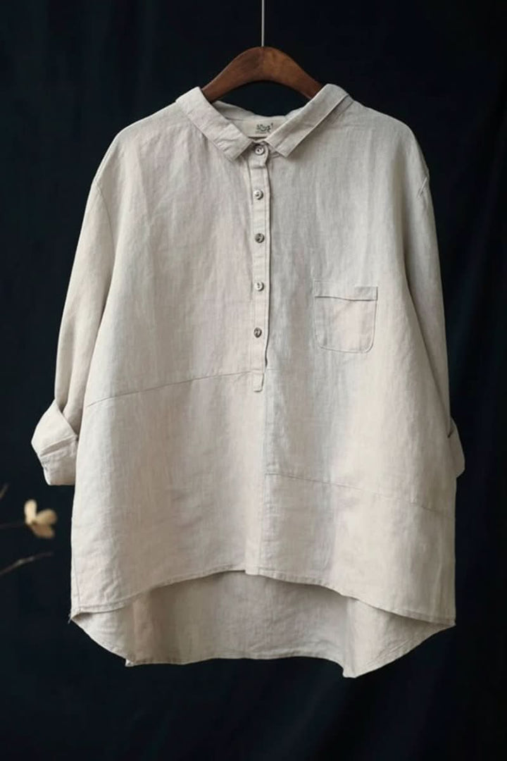 Comfortable women's pullover blouse, long sleeve top for effortless everyday style.