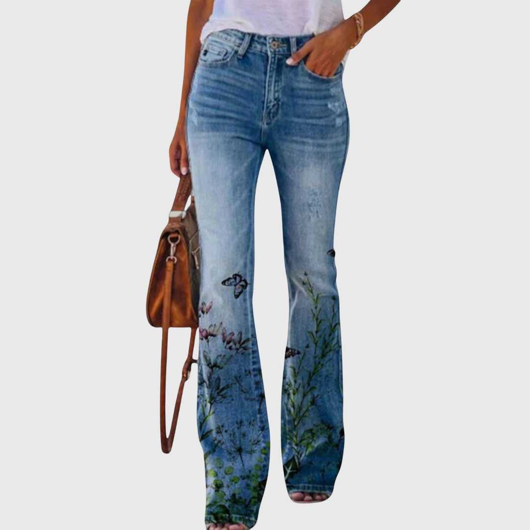Trendy women's wide-leg floral pants with chic button detail. Comfortable for summer outfits & elegant style.
