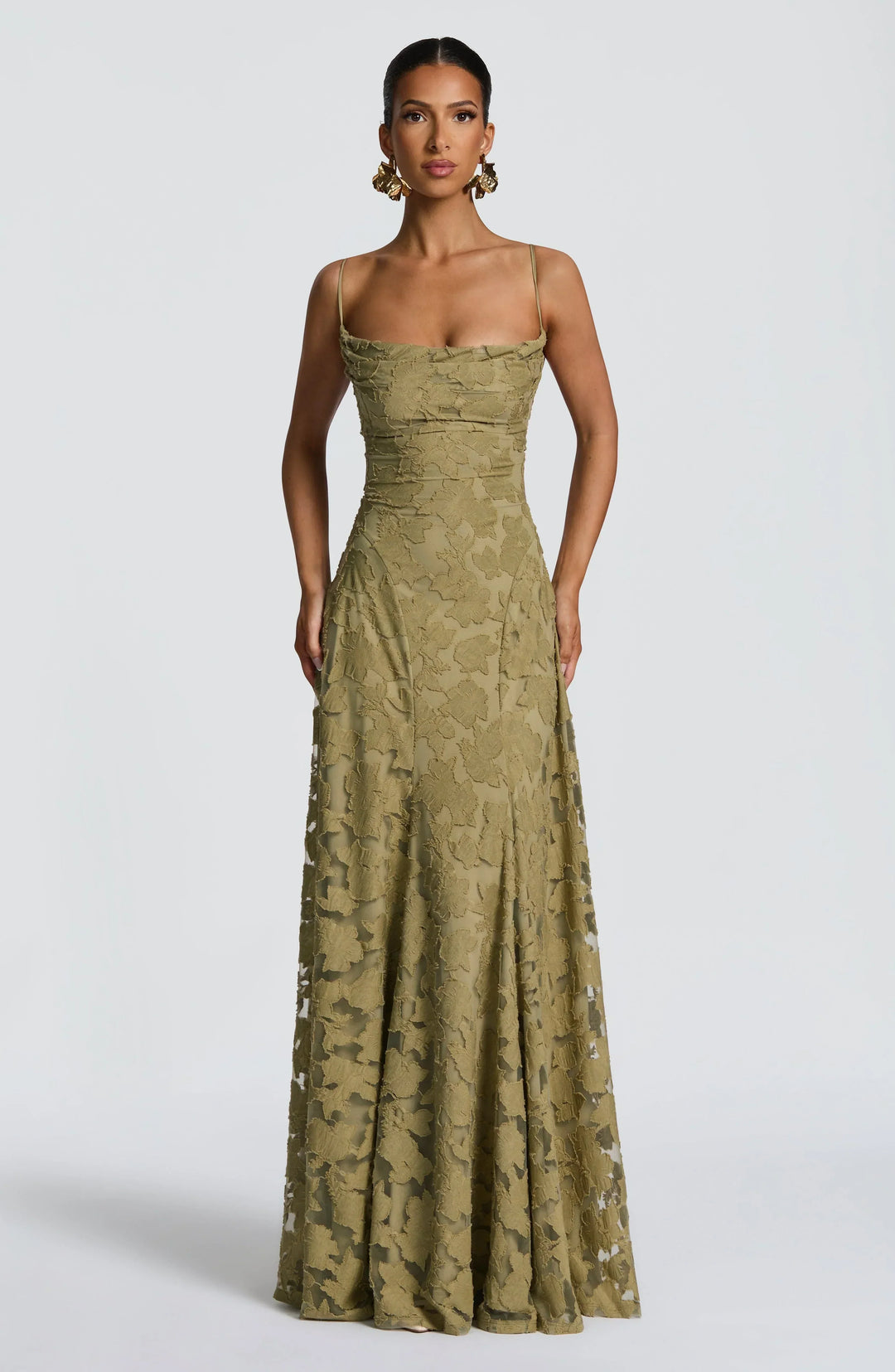 Elegant women's flowy maxi dress; comfortable and chic for any special occasion.