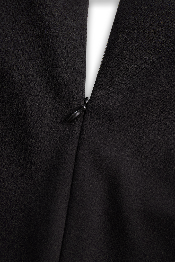 Elegant women's work-appropriate midi dress, long sleeve, belted, with a refined wrap style.