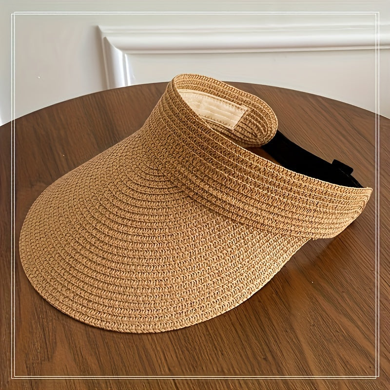 Foldable wide brim sun visor for women, travel-friendly & packable, offering excellent UV protection.