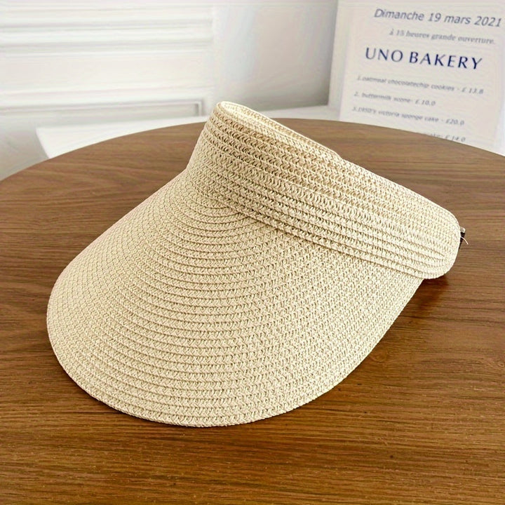 Women's wide brim sun visor provides maximum UV protection, essential for sunny outdoor activities.