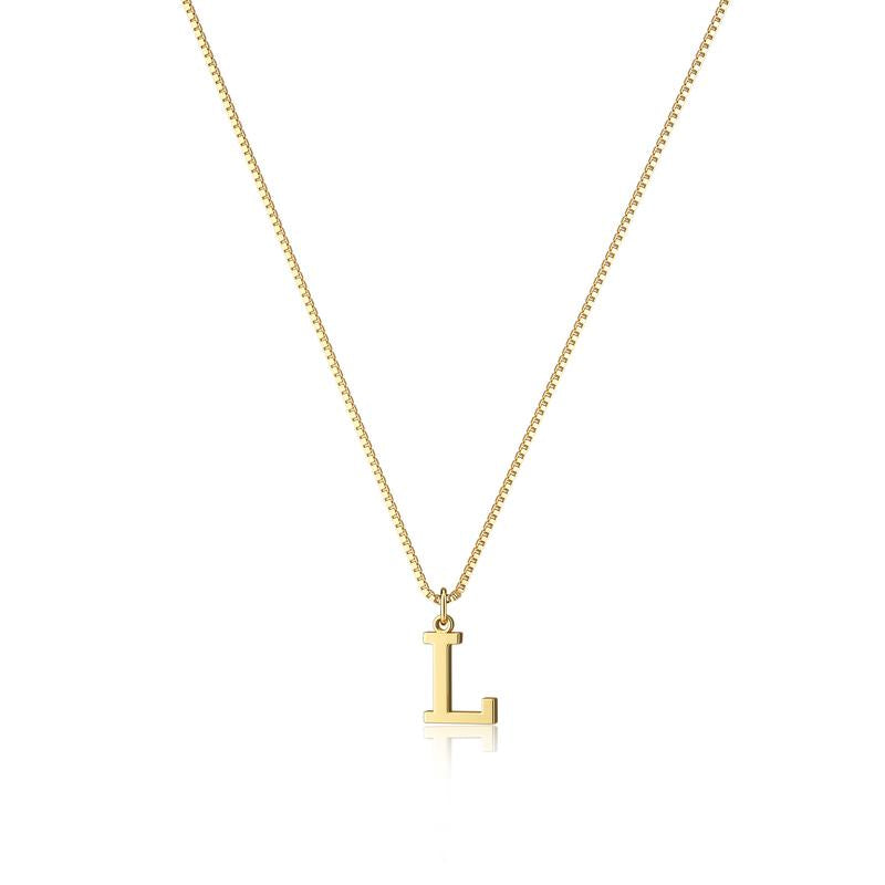 Personalized initial necklace in gold plating, unique women's accessory