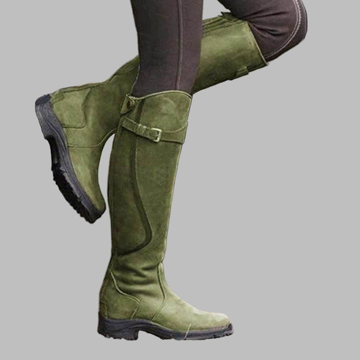 Grip-Tread women's outdoor riding boots, waterproof & comfortable for equestrian adventures in any weather.