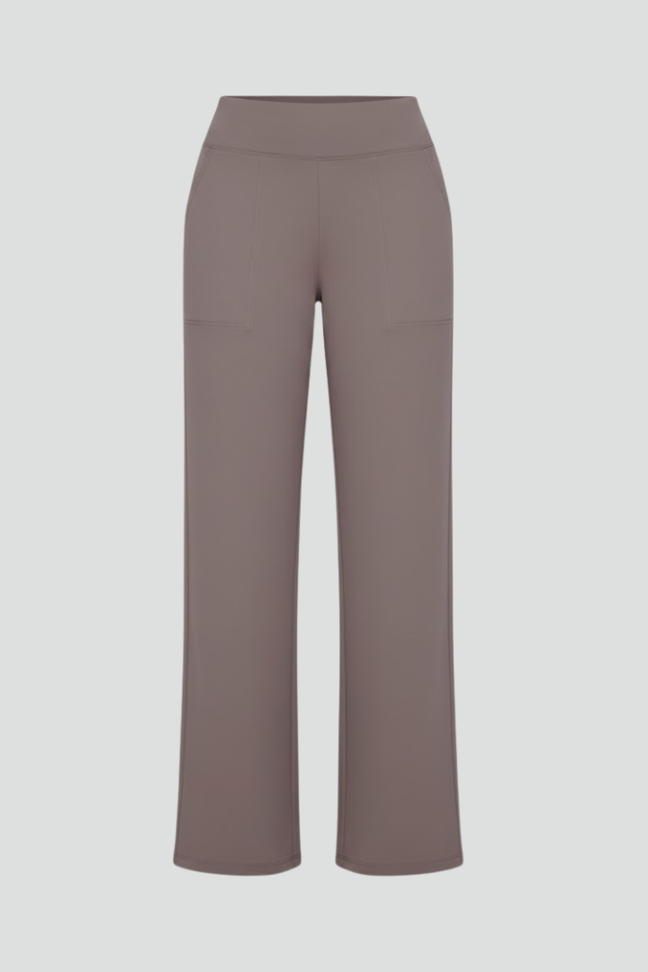 Women's high-waist wide-leg pull-on trousers for ultimate casual comfort & everyday fashion.
