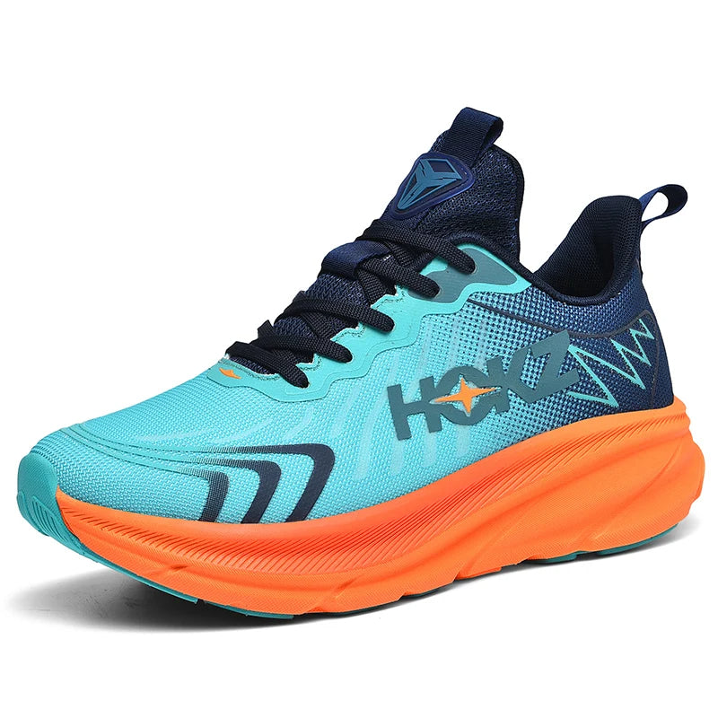 Comfortable women's running sneakers with chunky sole and secure lace-up. Versatile athletic footwear for training.