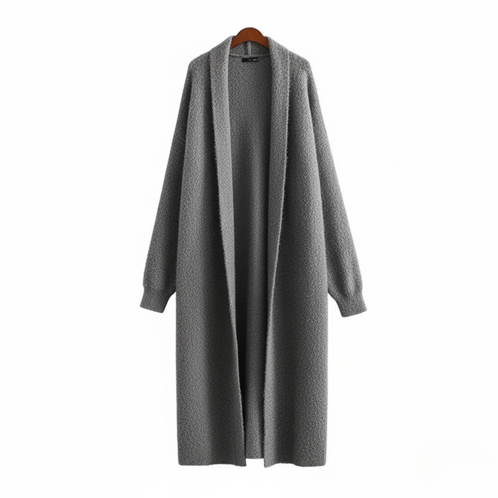 Lightweight women's cardigan, open front style in a neutral color, a perfect layering piece.