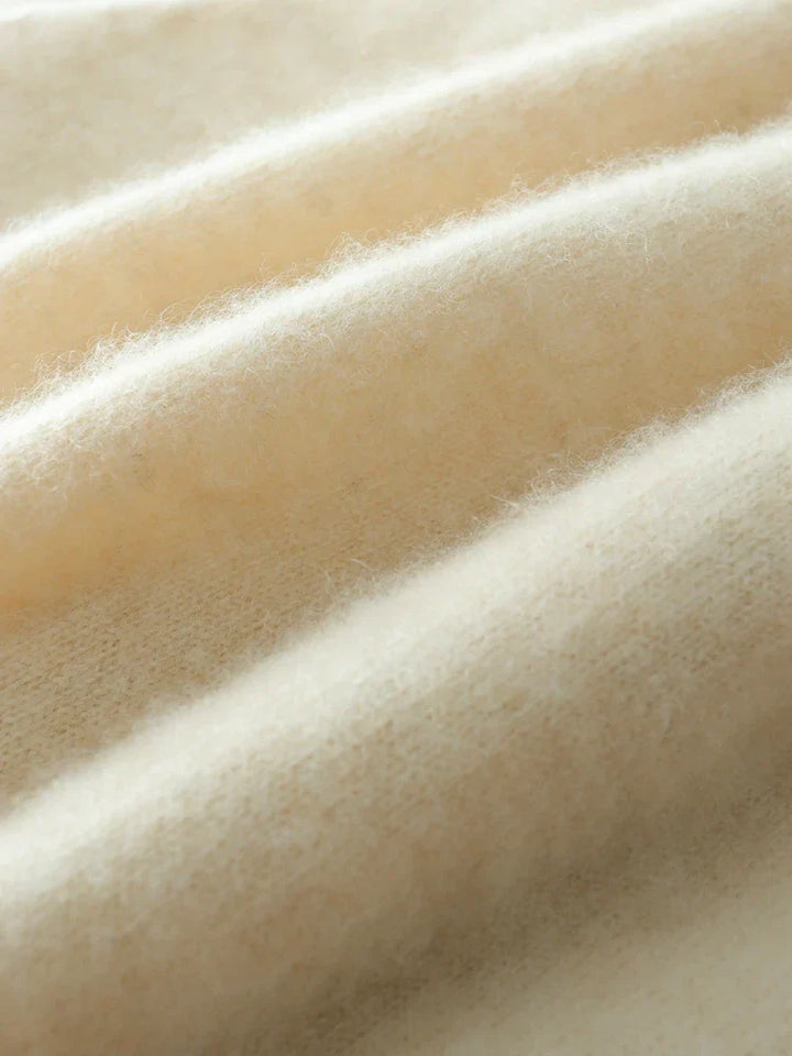 Women's long-sleeve cashmere knit crossover sweater, an elegant and warm winter fashion piece