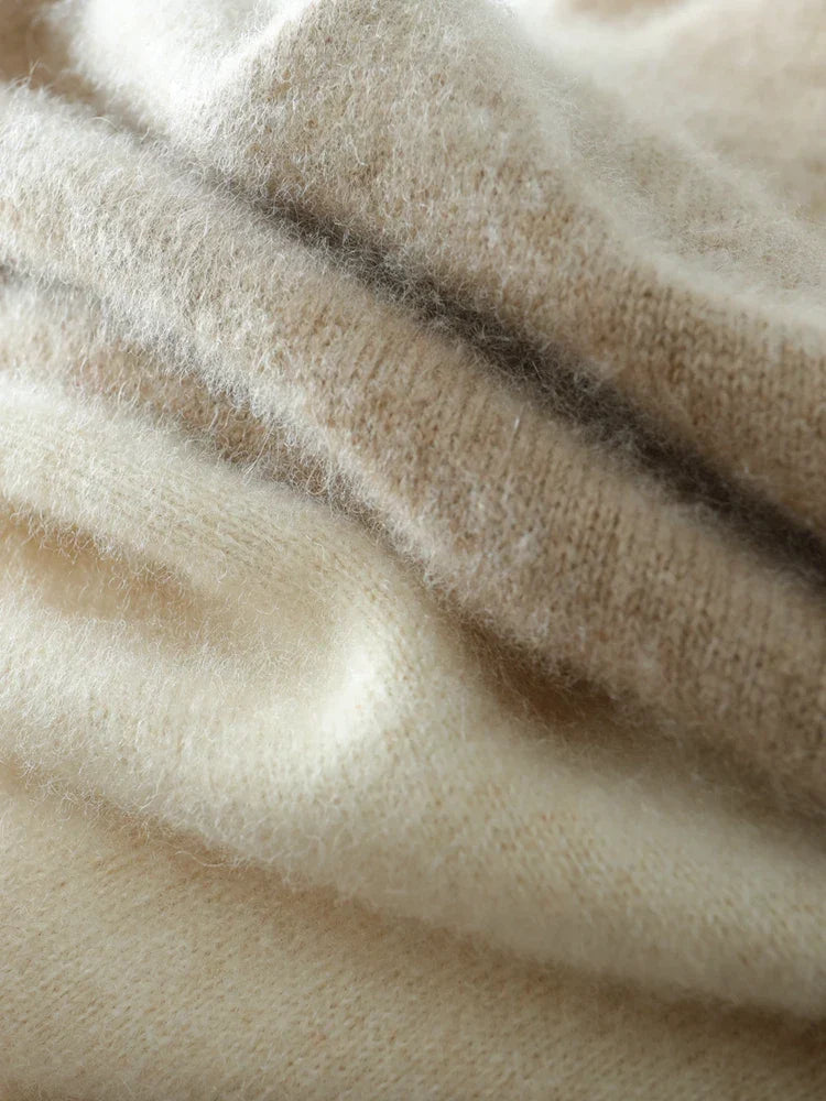 Cashmere knit women's sweater, a luxurious and versatile crossover top for everyday elegance