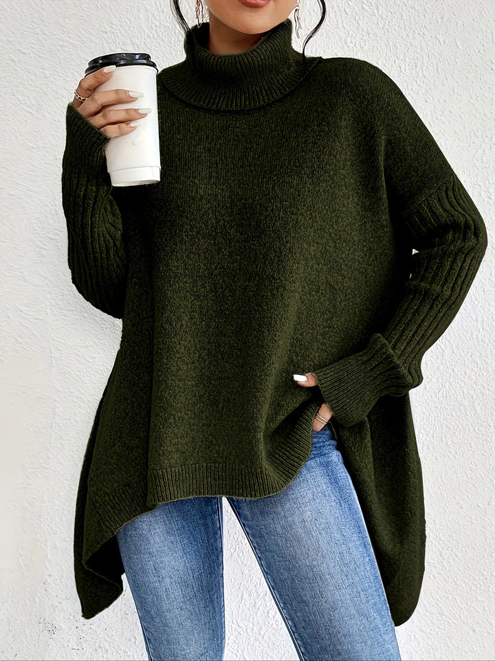 Apricot cashmere turtleneck, luxurious and warm sweater for women, perfect for cold weather