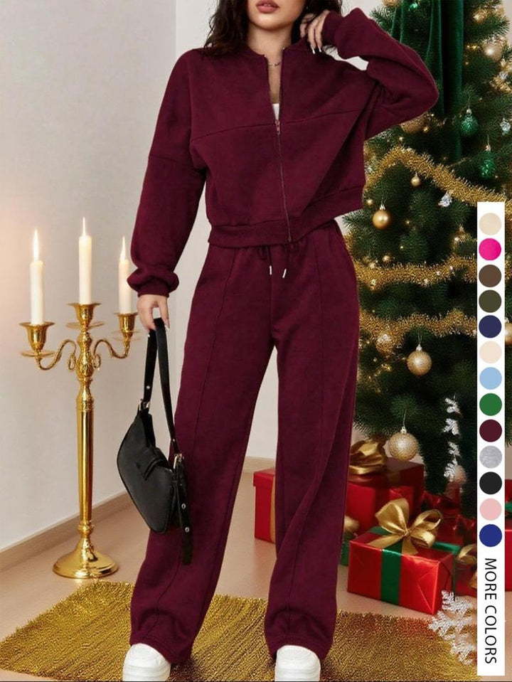 Close-up of the soft, premium fleece fabric of the Women's Luxe Lounge Set, emphasizing texture and coziness