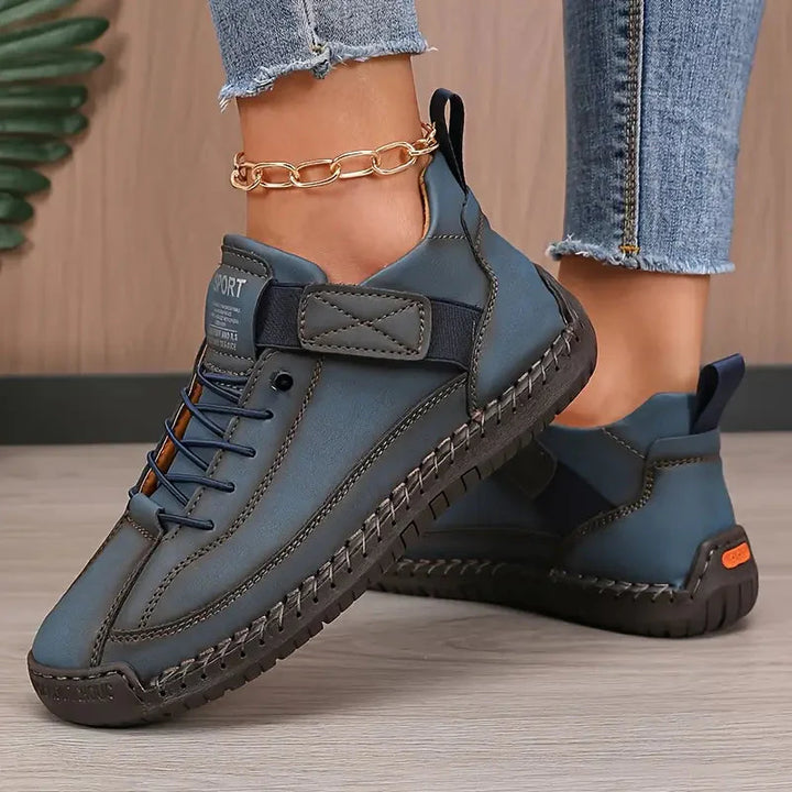 Front view of multi-color Orthoflex women's comfort sneakers, ideal for versatile everyday footwear.