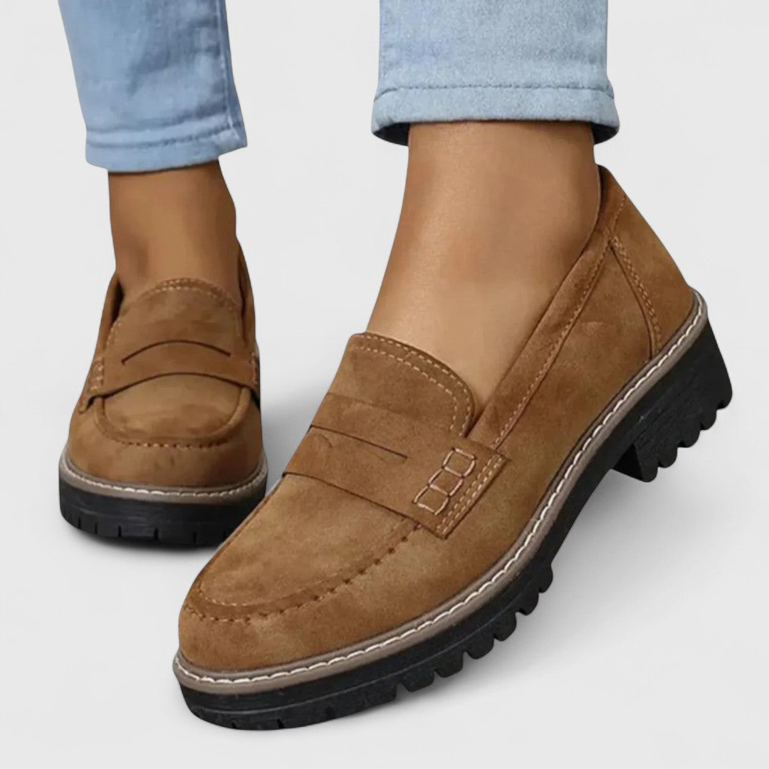 Fashionable women's orthopaedic loafers offering superior arch support & all-day comfort for foot pain relief.
