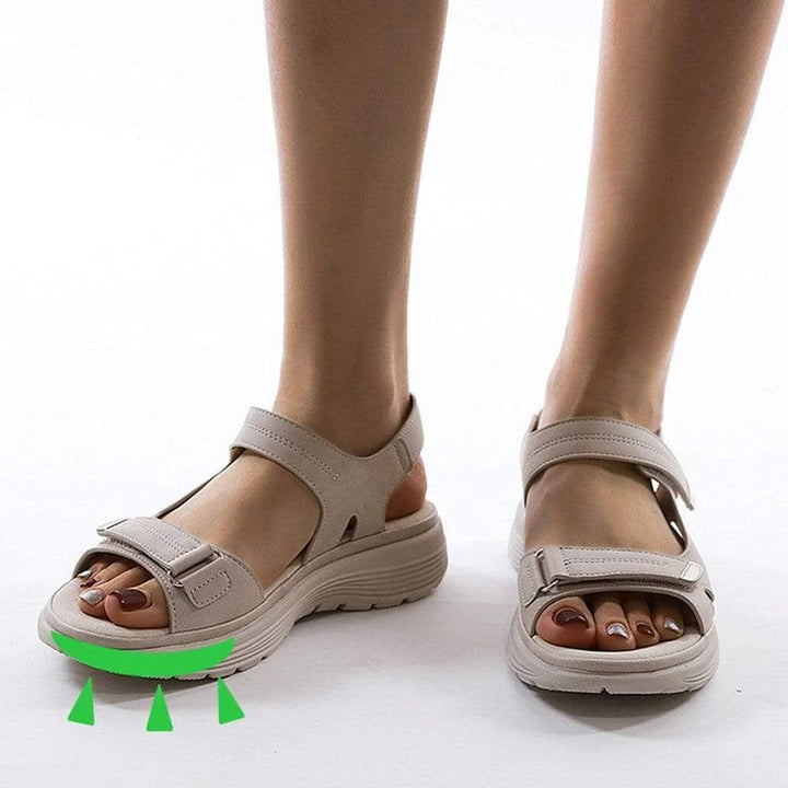 Women's casual summer sandals, foot health focused with arch support & ergonomic design.