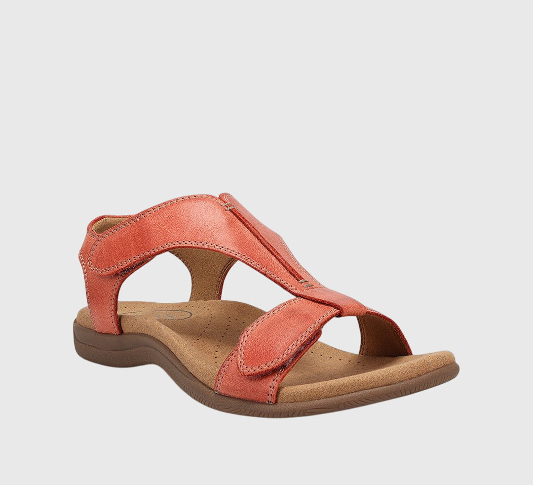 Adjustable women's orthopedic sandals with hook and loop straps & arch support for a custom fit.