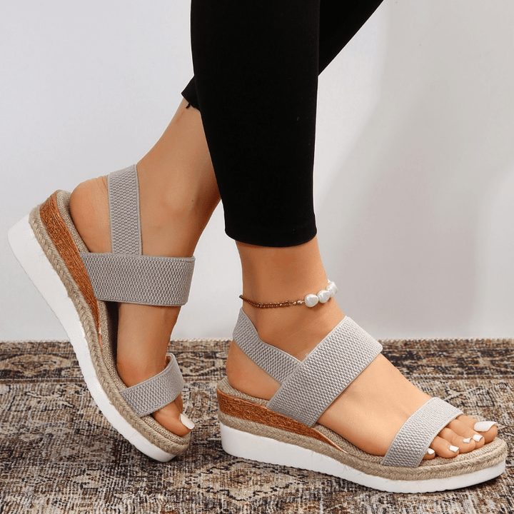 Women's walking platform sandals, providing orthopedic arch support & all-day summer comfort, lightweight.