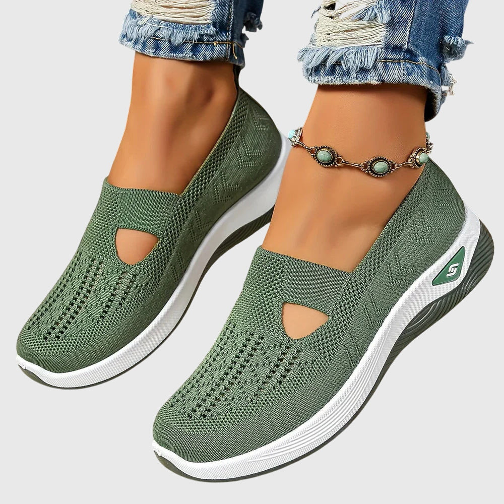Women's orthopedic slip-on comfort shoes with arch support & foot pain relief.