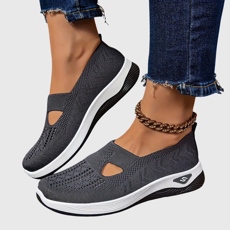 Ergonomic slip-on shoes for women, offering arch support & bunion comfort.