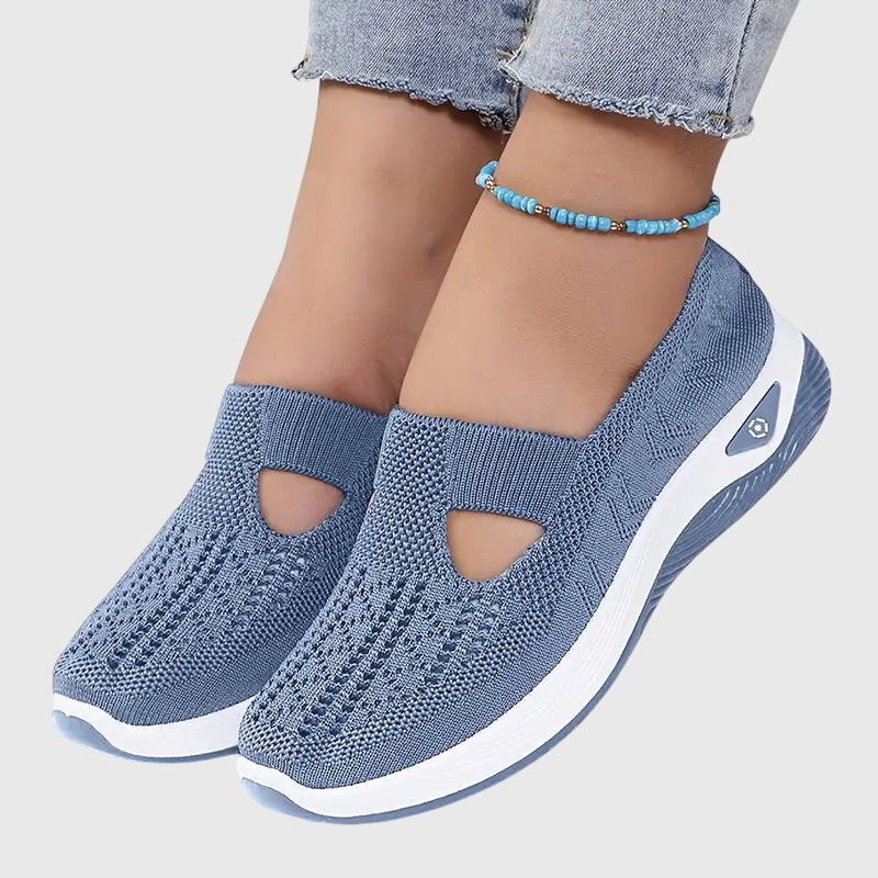 Easy wear orthopedic walking shoes for women, featuring arch support.