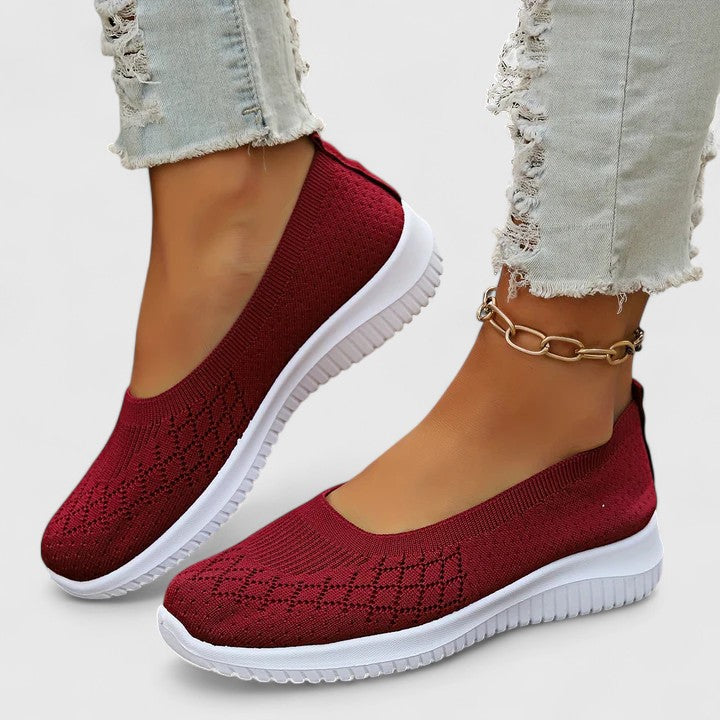 Comfortable women's orthopedic slip-ons, ideal for casual wear with arch support & wide fit.