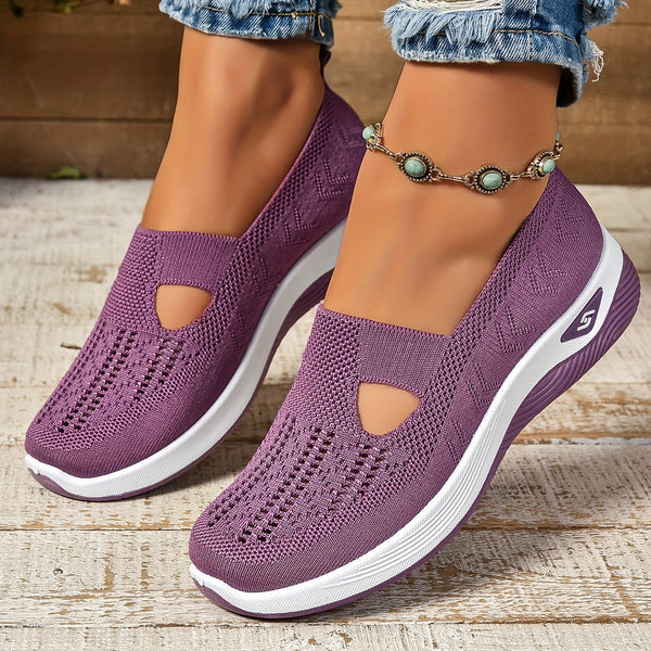 Side view of low-cut women's orthopedic slip-on sneakers. Ideal for comfortable everyday wear.