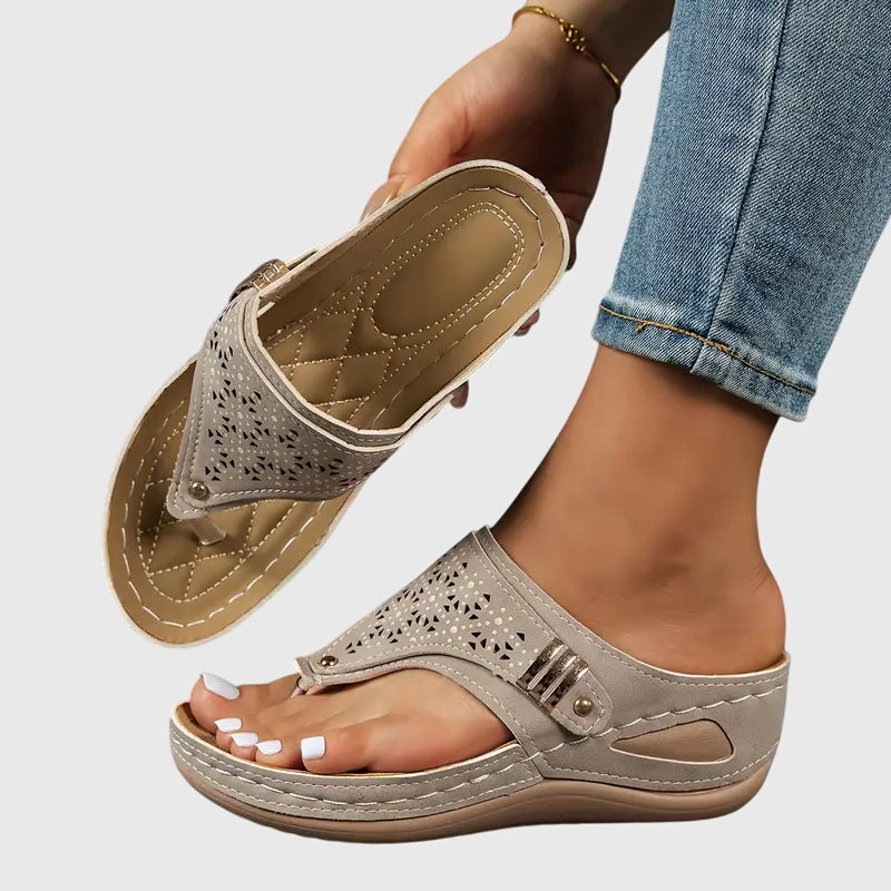 Premium women's orthopedic wedge slip-on sandals, engineered for comfortable all-day wear and superior foot support.