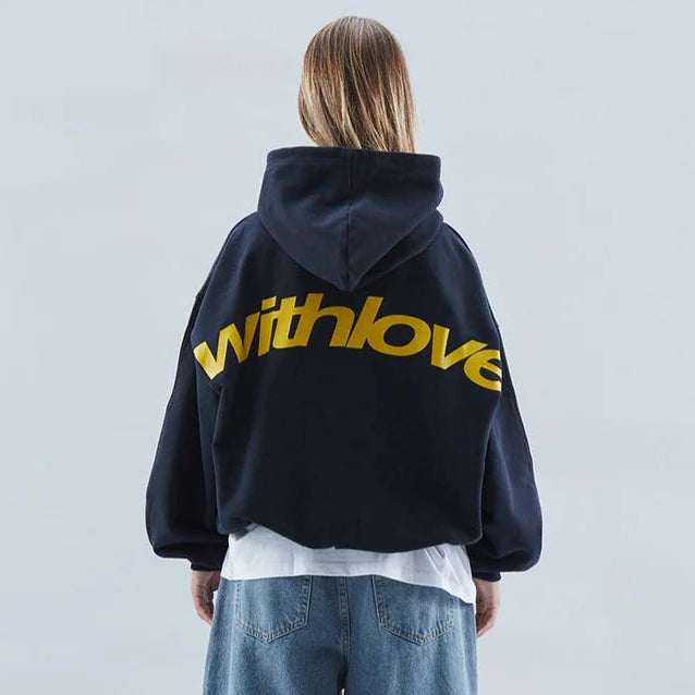 Women's oversized graphic cropped hoodie, perfect for streetwear and casual, comfortable fashion.