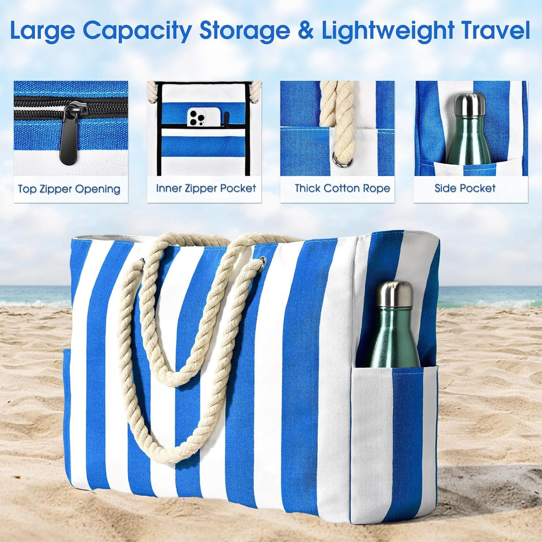 Stylish sandproof beach tote for women, carrying all your essentials.