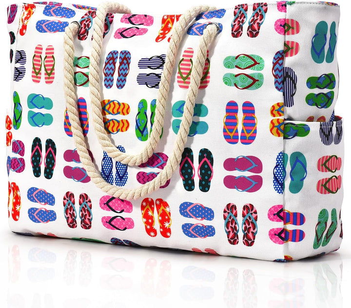 Spacious sandproof travel bag, perfect for beach days & pool trips.