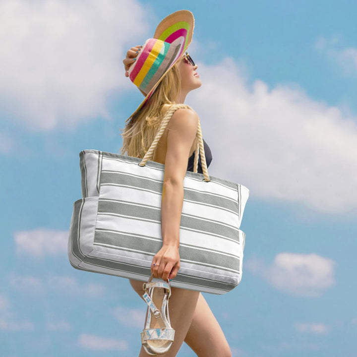 Durable sandproof picnic bag, large enough for food & blankets.